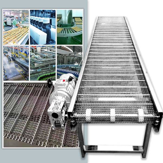 สายพานลำเลียงไฟฟ้า ตะแกรงลำเลียง สแตนเลส 304 สำหรับอาหาร ทนอุณหภูมิ 800องศา Food Grade Wire Mesh Convetor 304 Stainless Steel