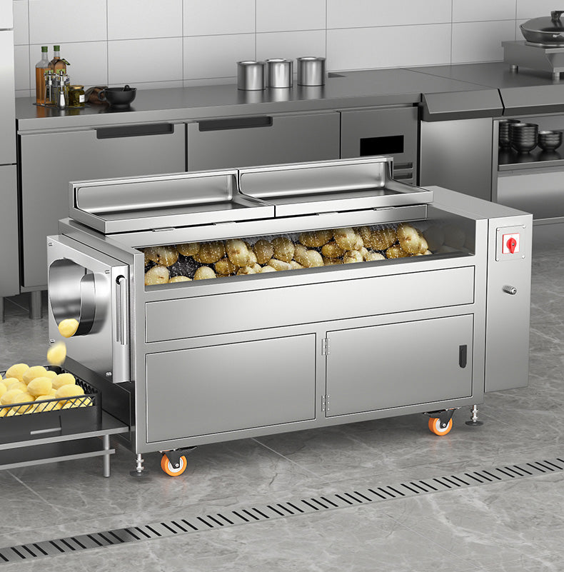 เครื่องปอกแครอท มันฝรั่ง และ ล้างอัตโนมัติ roller cleaning multifunctional peeling machine