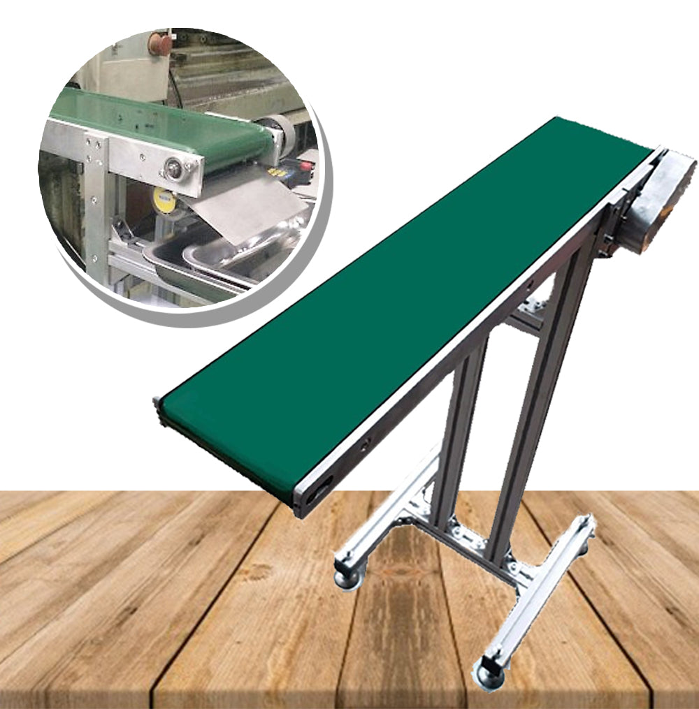 สายพานลำเลียงขนาดเล็ก หน้ากว้าง 10cm,20cm พร้อมขาคู่ สูง 70 cm mini ultra-thin single belt conveyor