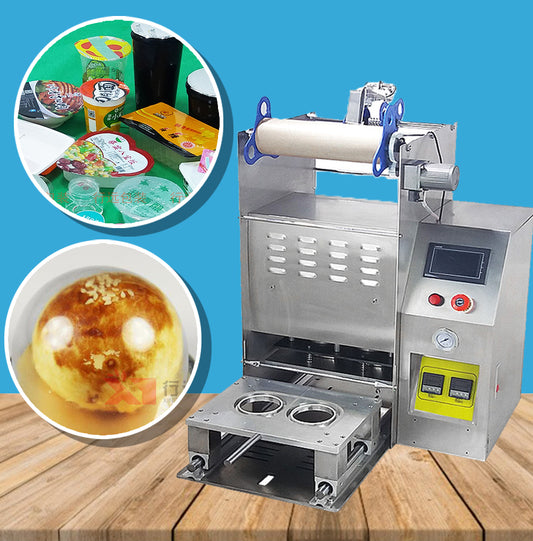 เครื่องปิดฝาแก้ว ถาดอาหาร ฝากล่อง Automatic cup sealing machine