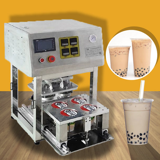 เครื่องซีลแก้ว ถ้วย ถาดอาหาร 4 ช่อง XY/LD-802 paper plastic foil cup sealing machine