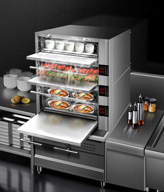 ตู้อบ นึ่งไอน้ำ steaming cabinet three-door แบบไฟฟ้า และ แก๊ส