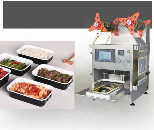 เครื่องซีลฝากล่องอาหาร BOX SEALING MACHINE เครื่องซีลฝากแก้ว ฝาถาด ถ้วยโยเกิร์ต