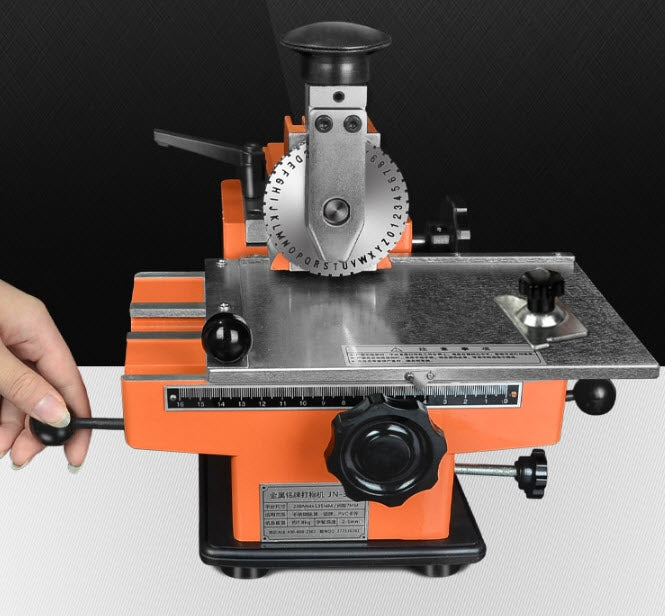 เครื่องปั๊มชื่อ ทำเนมเพลท (Name Plate)pressing aluminum nameplate semi-automatic