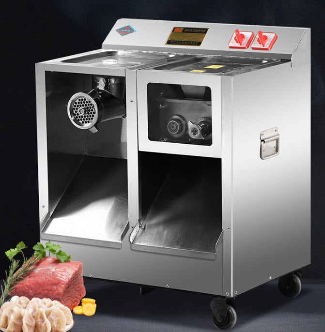 เครื่องบดหมู หั่นสไลด์เนื้อ ไฟ้ฟ้า ตั้งโต๊ะ 2200 วัตต์ stainless steel Meat grinder commercial เครื่องหนัก 100 kg