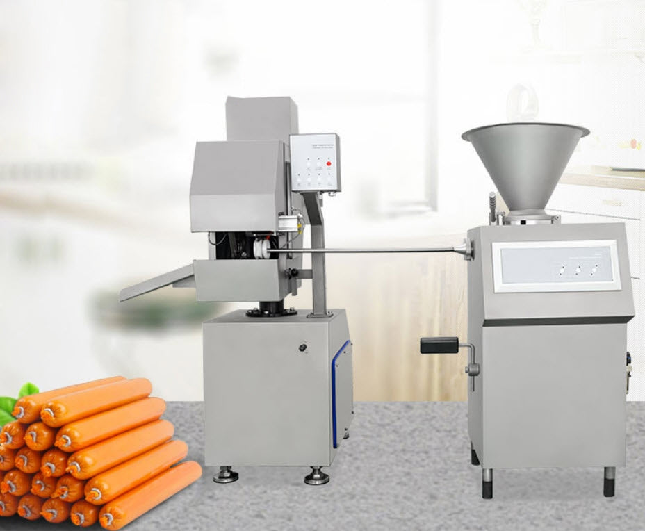 เครื่องอัดใส้กรอก สูญญากาศ แล้วมัด อัตโนมัติ Automatic Sausage Enema Machine