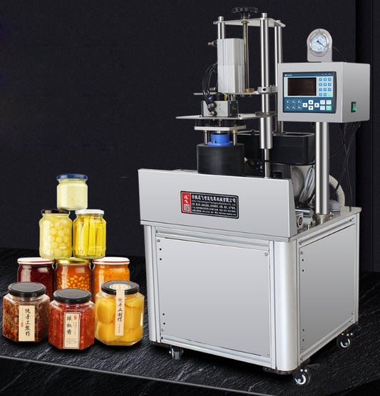 เครื่องปิดฝาขวด ต่อเนื่อง สลับช่อง ซ้าย-ขวา YF-WFZK1 Semi Automatic Vacuum Capping Machine เครื่องปิดฝาขวดแยม ขวดโหล