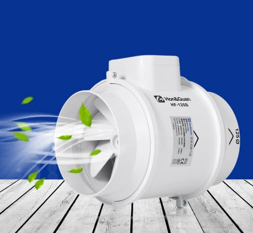 พัดลมท่อ พัดลมดูด ยี่ห้อ Hon& Guan Circular duct fan 6 นิ้ว สำหรับระบายอากาศในบ้านและอุตสาหกรรม ทนทาน เสียงเงียบ