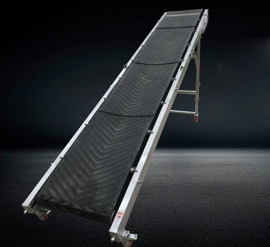 สายพานลำเลียง ยาว 3 – 6เมตร ข้าวเปลือก ข้าวโพด กระสอบ ลัง กล่อง ดิน  folding lift conveyor belt