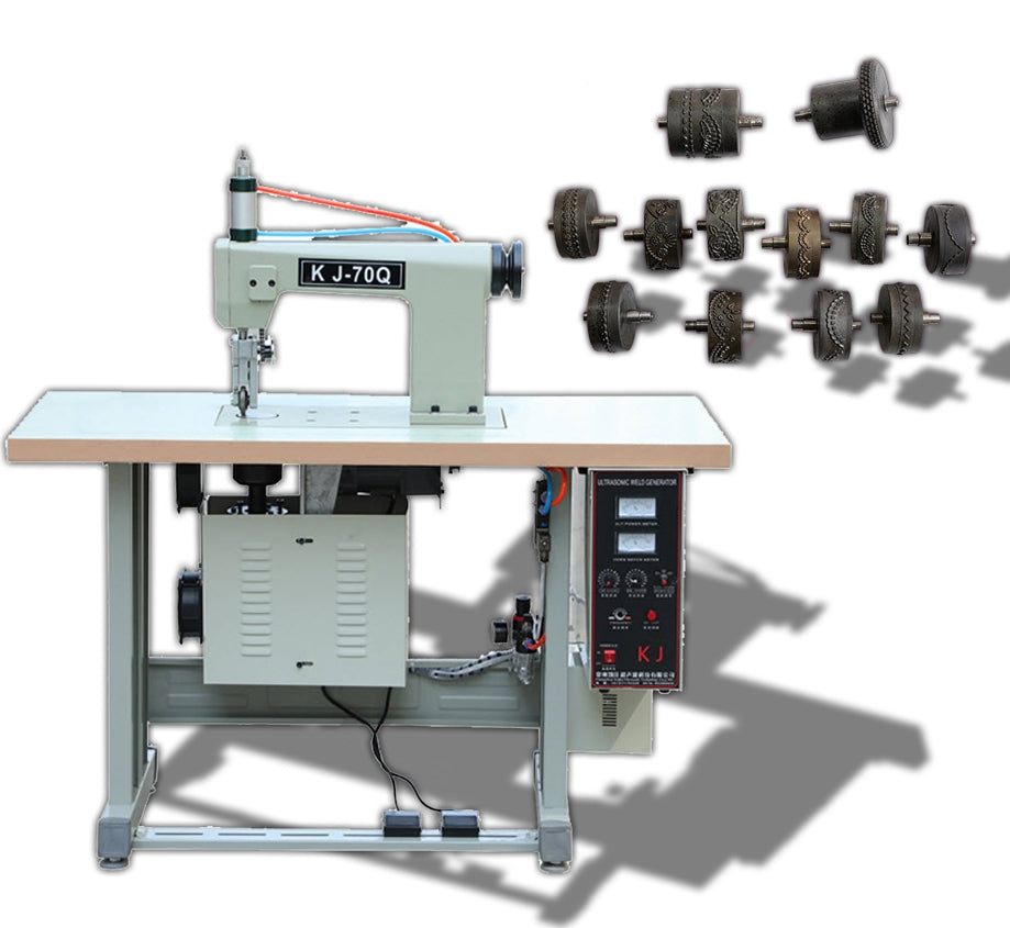 เครื่องตัด ปั๊มผ้าลายนูน ปั๊มลูกไม้ Ultrasonic Embossing Machine Mould Cross Cutting Machine