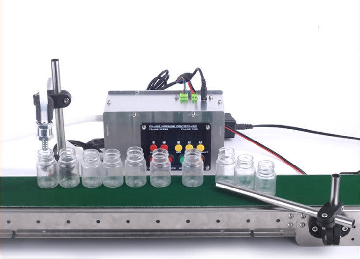 เครื่องบรรจุของเหลว ไฟฟ้า อัตโนมัติ Automatic Conveyor Belt Liquid Filling Machine แบบ สายพาน