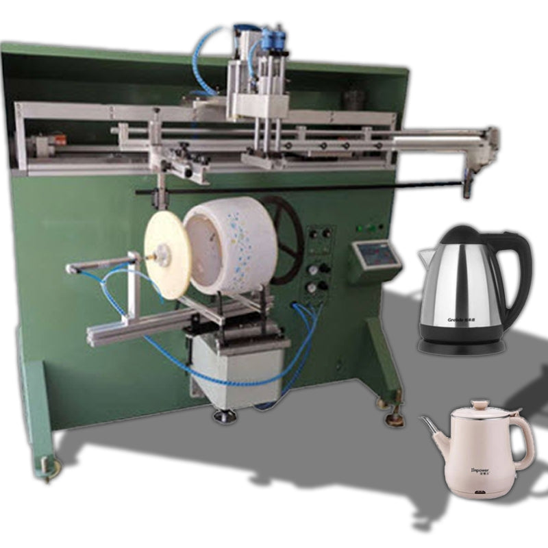 เครื่องสกรีนกาน้ำ กระติกน้ำ เหยือกน้ำ Coffee pot Hot pot round surface screen printing machine