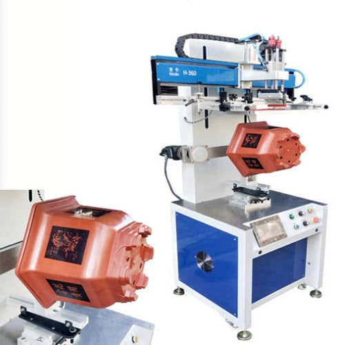 เครื่องสกรีนกระถางต้นไม้ หมุนด้วย Servo rotary 220V Flower pot screen printing machine