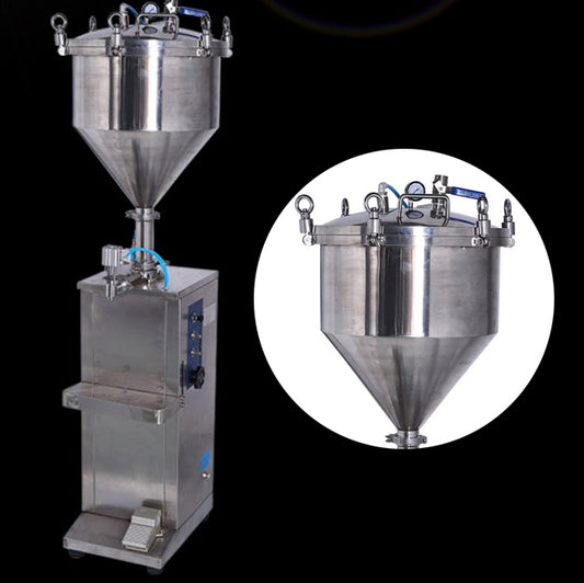 เครื่องบรรจุของเหลวระบบลม ระบบแรงดัน Vertical fully pneumatic paste with pressurization