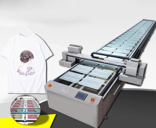 เครื่องปริ๊นผ้า UV Textile Treadmill Printer T-shirt Sweater 200 pieces/hr  800（kg）