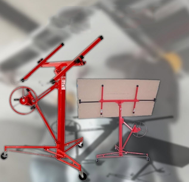 เครื่องยกแผ่นฝ้าเพดานยิปซัม Gypsum board lift ceiling สำหรับติดตั้งง่าย รองรับน้ำหนัก 68 กก. เหมาะสำหรับงานก่อสร้างและซ่อมแซม