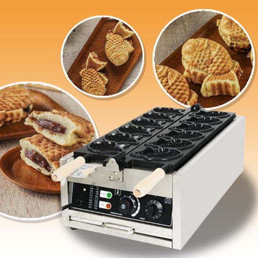 เครื่องทําวาฟเฟิล รูปปลา  Korean Fish Cake HT-1101A 12kg ช่องละ 6 ตัว