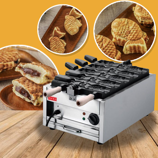เครื่องทำโคนไอติม วาฟเฟิลรูปปลา 3000 วัตต์ 220V Fish waffle FY-1101C 23kg