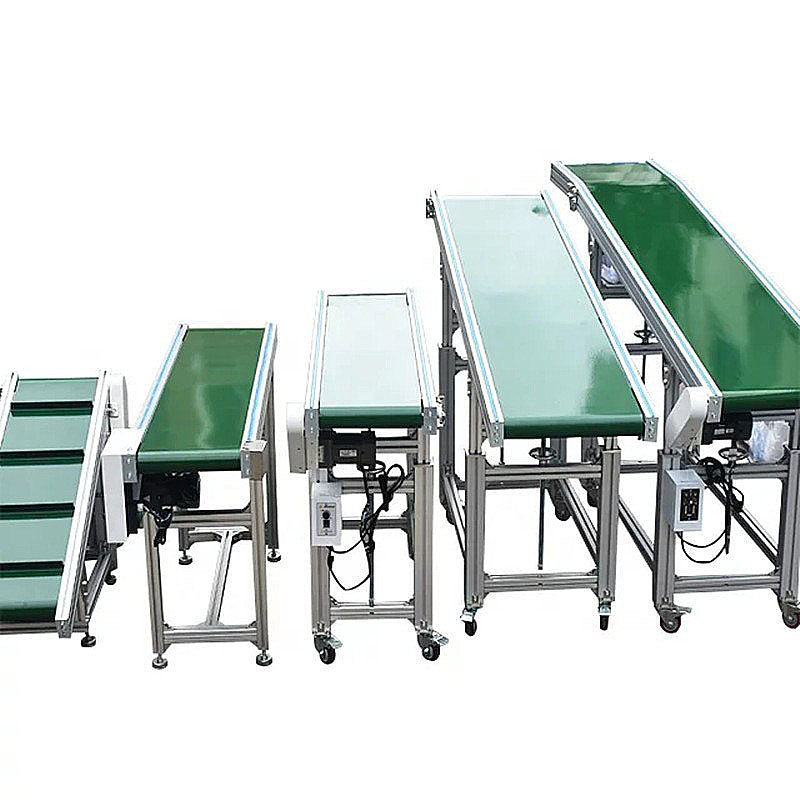 สายพานลำเลียง หน้ากว้าง 1 เมตร Industrial Conveyor Belt 220V 400W PVC แบบปรับ สูง/เร็ว/ทิศทาง 0-100 กก.