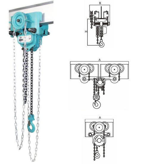 เครนโซ่ รอกสลิง 1 Ton chain hoist MSAJ integrated trolley hoist LD120