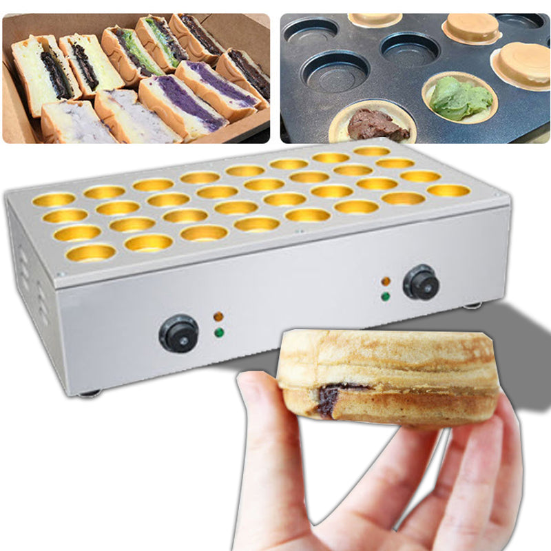 เครื่องทำขนมโอปันยากิ obanyaki Electric Red Bean Cake Electric Heating 32 Hole Square Snack Machine