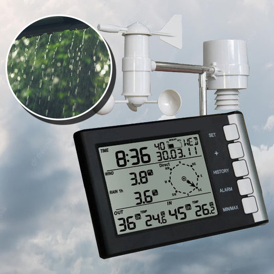 เครื่องวัดปริมาณน้ำฝน ความเร็วลม ทิศทางลม wind speed direction station temperature humidity rain 433Mhz A3-WS-WH-5302-1