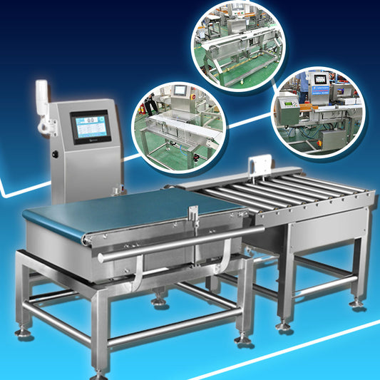 เครื่องตรวจชั่งน้ำหนักสายพาน คัดแยก 40kg อัตโนมัติ CQ-XP500 30pcs/min automatic weighing machine