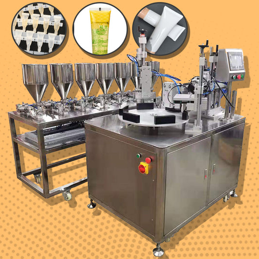 เครื่องบรรจุของเหลวหนืด 4, 7, 10 row liquid paste ceramic pump filling and sealing machine
