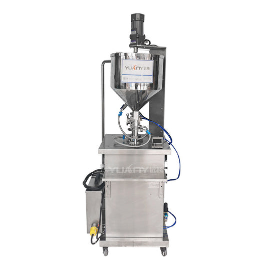 เครื่องบรรจุของเหลว พร้อมฮีทเตอร์ ระบบใบพัดกวน Heating and Stirring Filling Machine รุ่น YY-GZ1000 ช่วงบรรจุ 100-1000 มล.