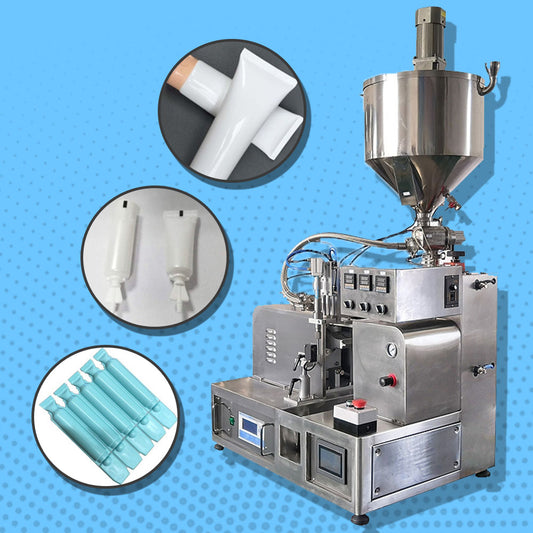 เครื่องกวนผสม พร้อมฮีเตอร์ บรรจุพร้อมซีลหลอด heating and stirring glue filling and sealing machine
