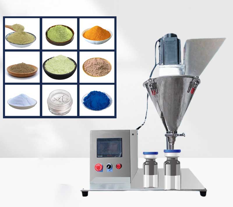 เครื่องบรรจุผง ลงขวด powder quantitative filling machine semi-auto