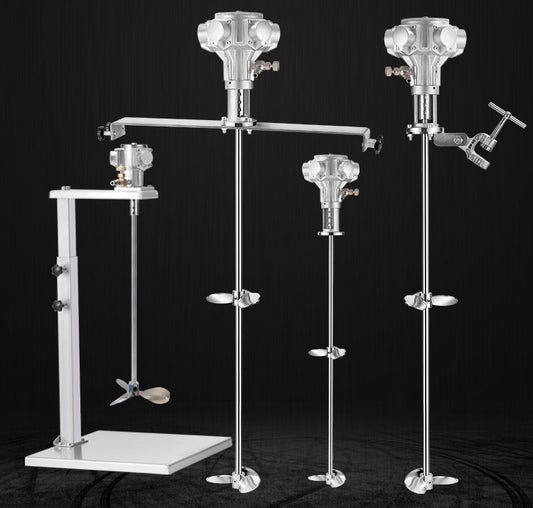 แท่นกวน Portable Pneumatic Mixer แท่นผสมสี หมึก ต่อปั๊มลม วัสดุอลูมิเนียม/สเตนเลส
