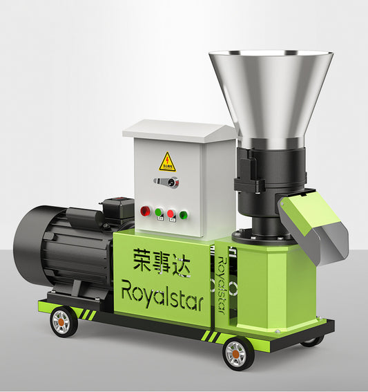 เครื่องผลิตอาหารสัตว์ Electric Feed Pellet Machine Pure Copper Motor เครื่องอัดเม็ดอาหารสัตว์ 220V/380V