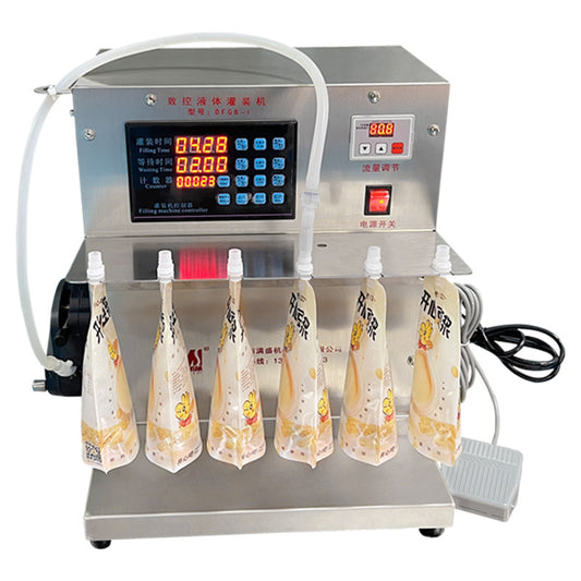 เครื่องบรรจุของเหลว  Quantitative Liquid Filling Machine สำหรับถุงฝาเกลียว ปั๊มรีดท่อ