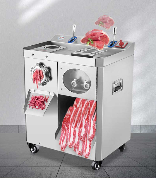 เครื่องบดเนื้อ สไลด์เนื้อ ไฟฟ้า Multi-Function Meat Slicer and Grinding Machine วัสดุ สเตนเลส 304