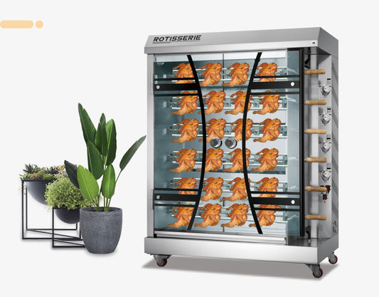 ตู้ย่าง เครื่องย่าง  Stainless Steel Automatic  Rotary Chicken Oven ระบบไฟฟ้า / ระบบแก๊ส ขนาดใหญ่ เตาย่างไก่ ระบบหมุน