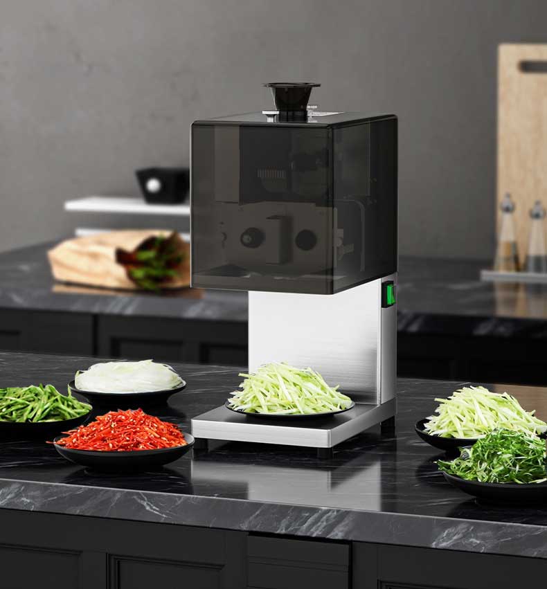 เครื่องหั่นซอยต้นหอมไฟฟ้า เครื่องซอยต้นหอม Electric Leek Shredder Machine เครื่องซอยต้นหอมแนวยาว สเตนเลส