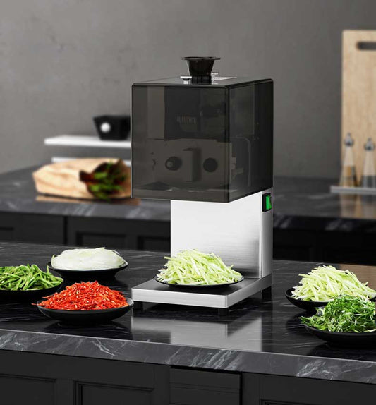 เครื่องหั่นซอยต้นหอมไฟฟ้า เครื่องซอยต้นหอม Electric Leek Shredder Machine เครื่องซอยต้นหอมแนวยาว สเตนเลส