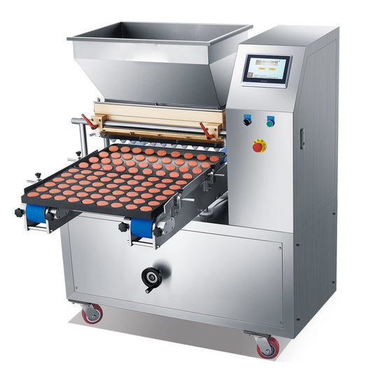 เครื่องหยอดเค้ก หยอดขนม ระบบสายพาน Mousse Cake Filling Machine รุ่น E400/E600 เครื่องหยอดคัพเค้ก ขนมชั้น