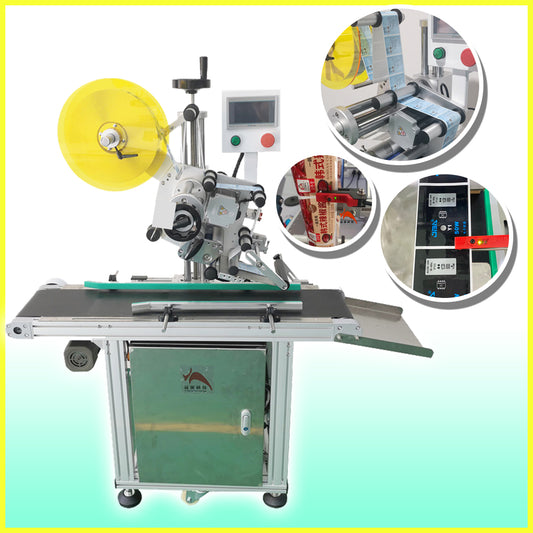 เครื่องแปะสติ๊กเกอร์ กล่อง ซอง กระดาษ 30-100 ขนาด 20-130mm ชิ้นต่อนาที automatic plane labeling machine tag card