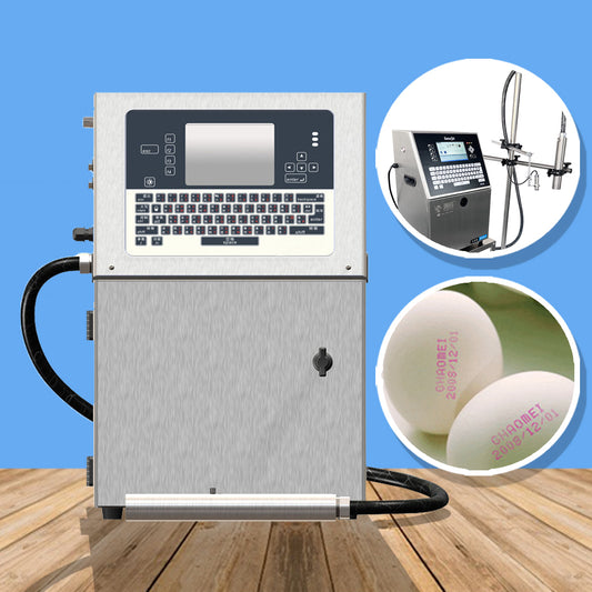 เครื่องพิมพ์โค้ดวันที่ สายพาน line batch inkjet printer 2~18mm W600 5X5 dot matrix