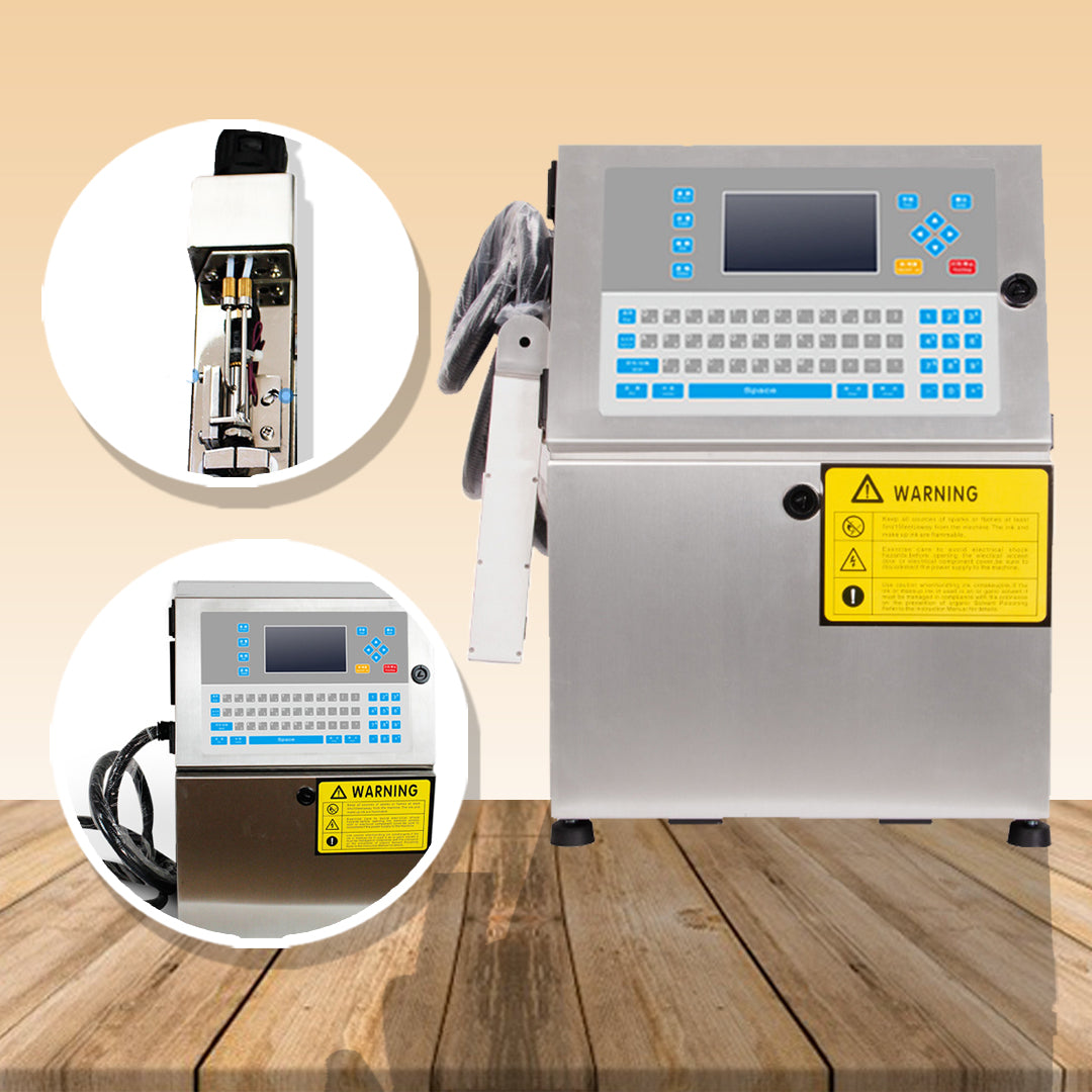 เครื่องพิมแก้วขวดกลม พิมพิ์ความสูง 2-12mm HS800 Inkjet Printer Electric Cable Pipe White Ink Coding