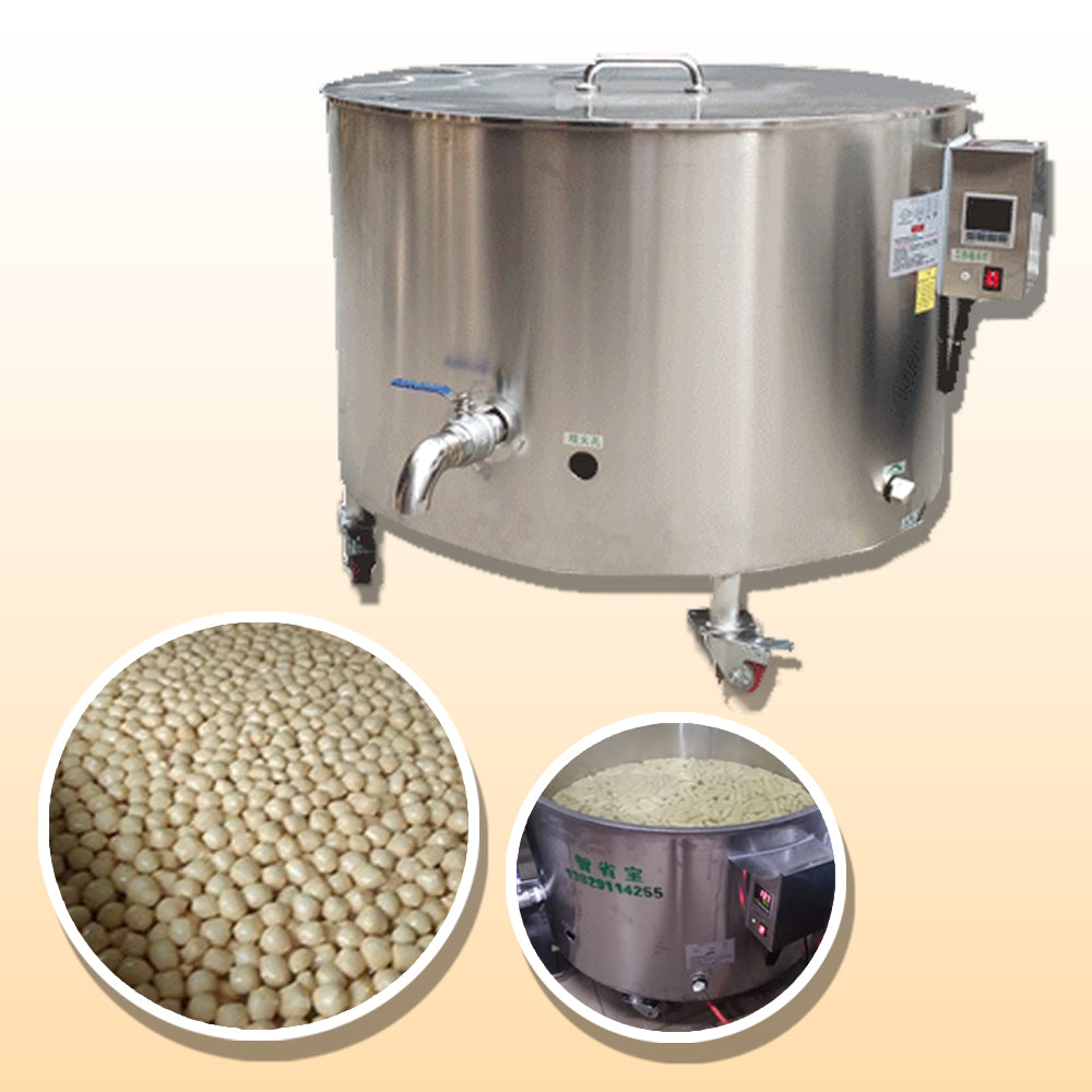 เครื่องต้ม หม้อต้ม หม้อทอด พร้อมที่กวนอัตโนมัติ Round large gas fryer fried