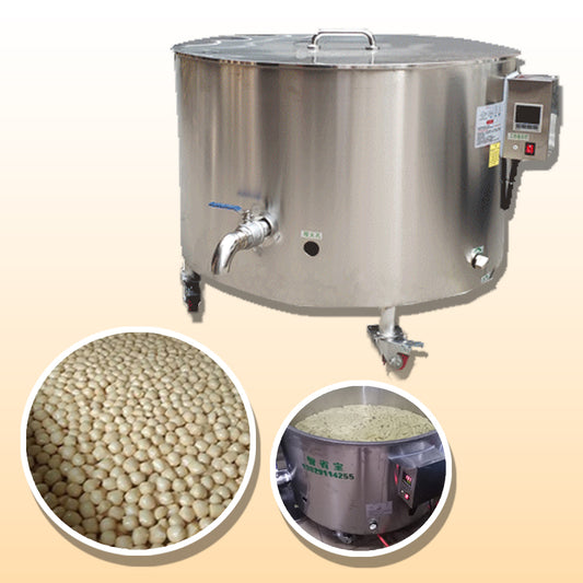 เครื่องต้ม หม้อต้ม หม้อทอด พร้อมที่กวนอัตโนมัติ Round large gas fryer fried