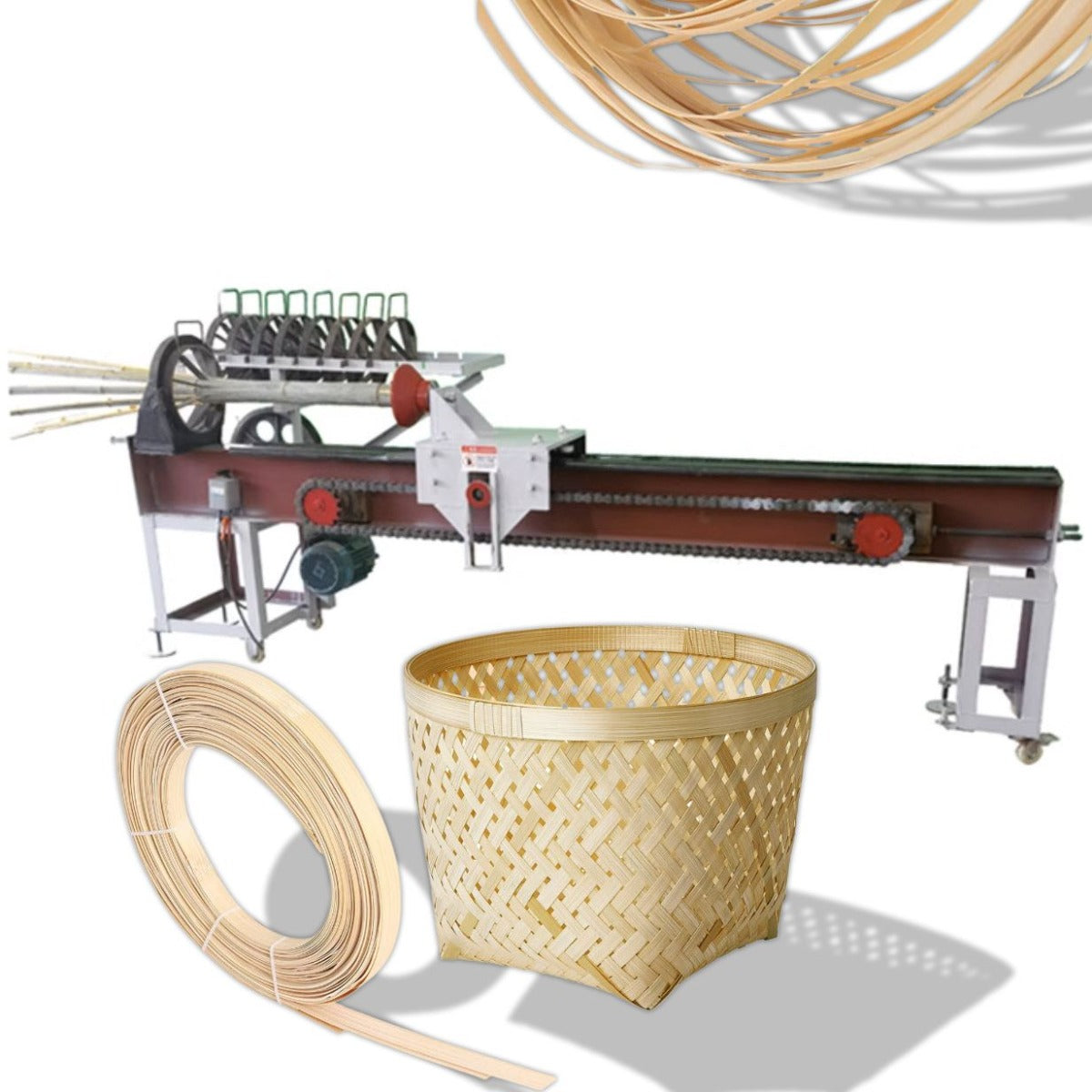 เครื่องแบ่งไม้ไผ่ เครื่องผ่าไม้ไผ่ แบ่งไม้ Electric bamboo splitting machine 1.6 2.6 3.6 เมตร