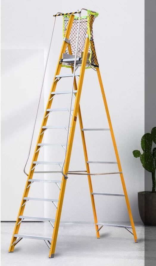 บันไดเซฟตี้ สูง 84,113,140,170,198,226,254,284,301,340 cm Electrical fiberglass insulated safety ladder