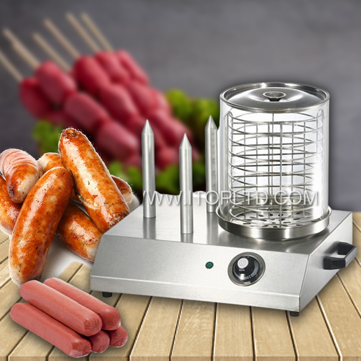 เครื่องอุ่นใส้กรอกไฟฟ้า Electric Hot Dog Steamer รุ่นพรีเมียม ขนาดกะทัดรัด อุ่นร้อนเร็ว เหมาะสำหรับปาร์ตี้และร้านอาหาร
