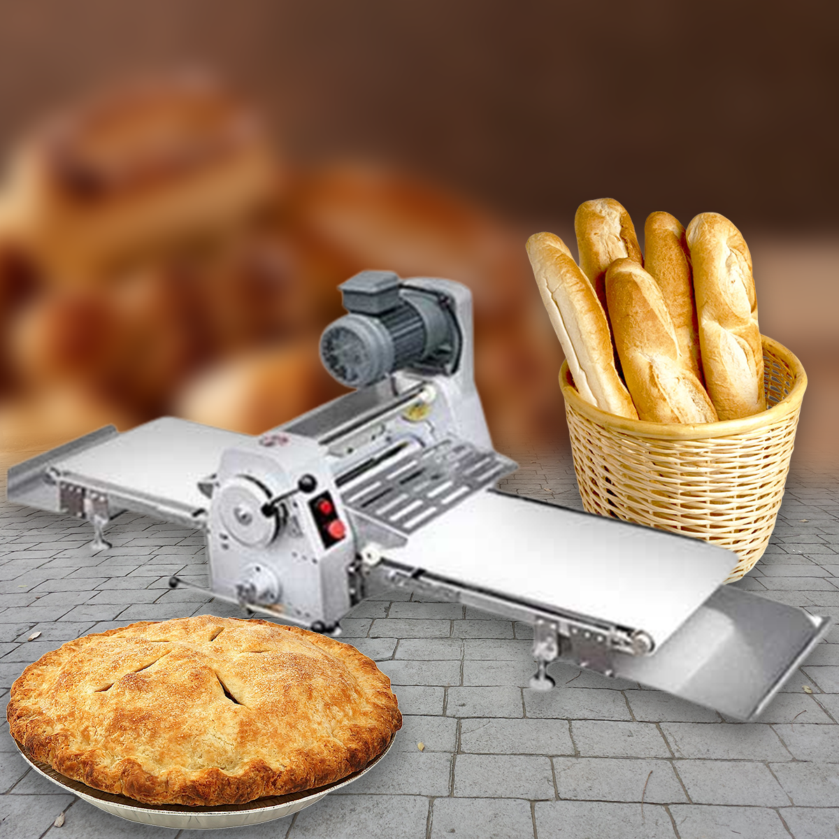 เครื่องรีดแป้งไฟฟ้า รีดแป้งพาย แบบตั้งโต๊ะ Electric Dough Bread Machine รุ่น 400 Desktop กำลังไฟ 400 วัตต์