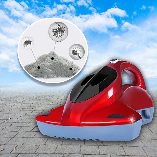 เครื่องกำจัดไรฝุ่น ฆ่าเชื้อด้วยไฟ UV-C มีฟังก์ชั่นการดูดและกวาดฝุ่น กำลังไฟ 400W ความเร็วต่อรอบ 6000 รอบ/นาที - สีแดง