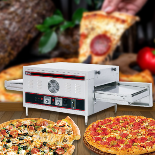 ถาดอบพิซซ่าสายพาน  เครื่องอบขนมสายพาน Conveyo Bakery pizza